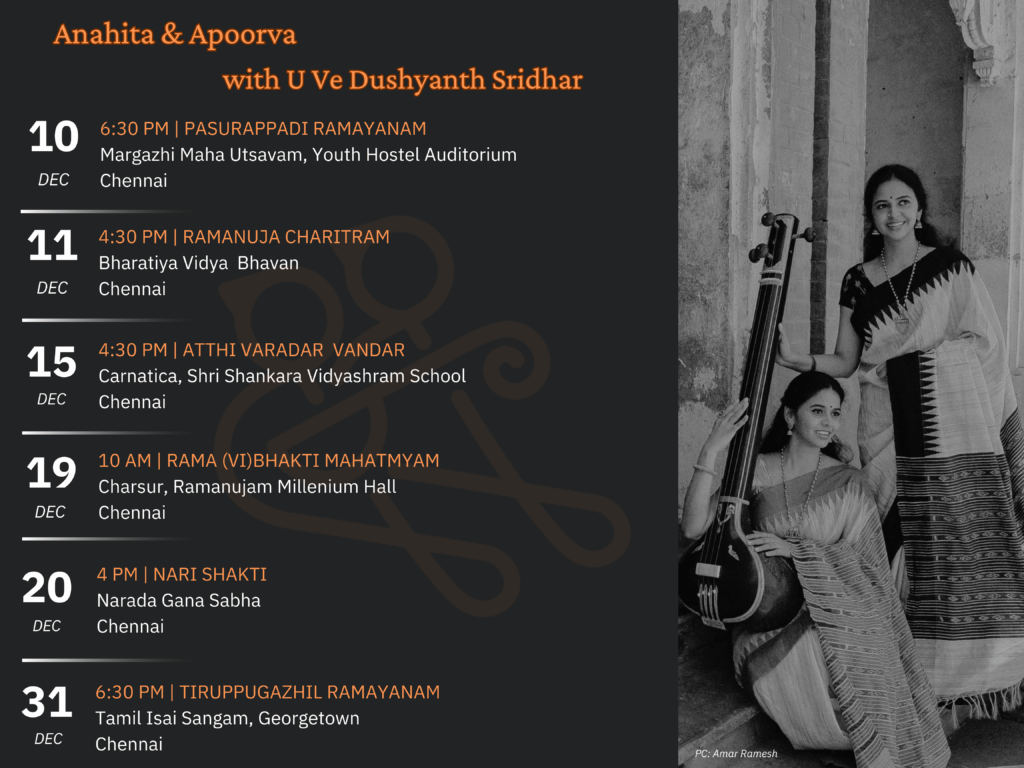 Page 3 of Anahita & Apoorva's December - January Music Season Schedule